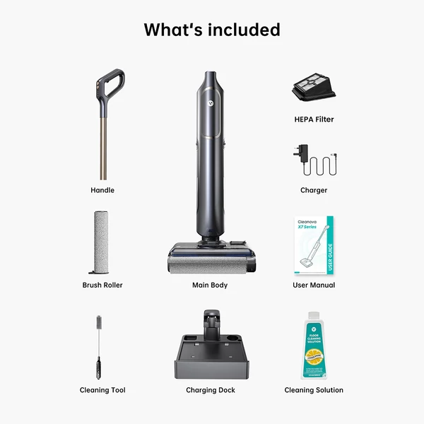 Vactidy X7S nedves-száraz porszívó, 150W motor, 20kPa szívóerő, 2600mAh akku, 40 perc üzemidő, 800ml tartály, 3 mód, önöntisztító rendszer