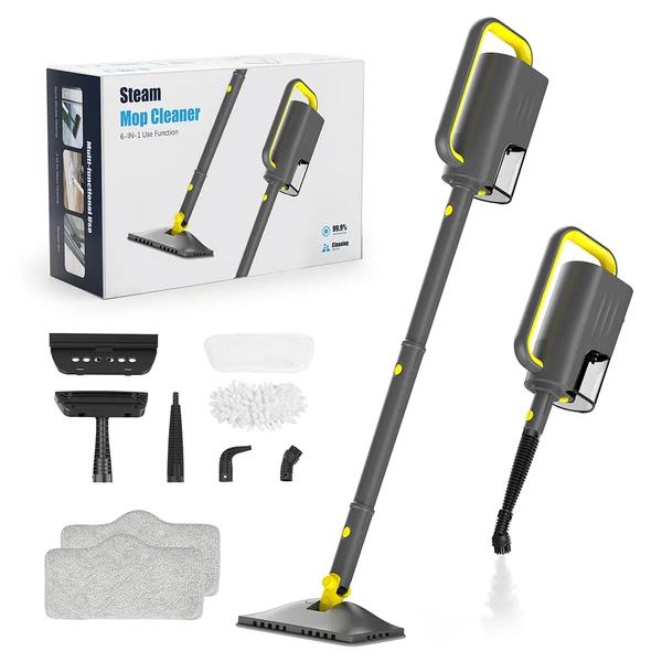 Teendow SC‑05 gőztisztító felmosó, 1300W, 15 mp felfűtés, 300 ml tartály, 30 perc üzemidő, 2 gőzfokozat, 7 m kábel, 180° forgó fej
