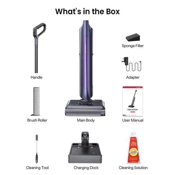Ultenic AC1 TriFlex nedves‑száraz porszívó, 150W motorral, 2600mAh akkumulátorral, 60 perc üzemidővel, 800ml tartállyal, 3 üzemmóddal