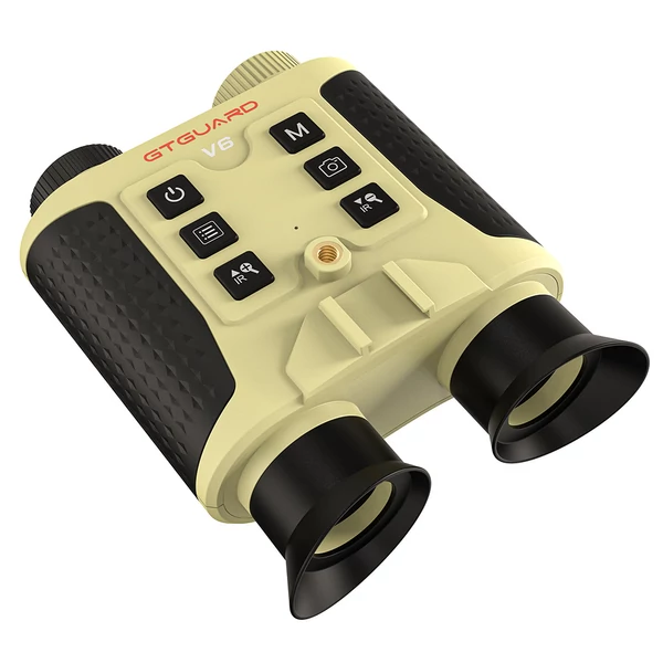 GTGUARD V6 Pro 4K digitális infravörös éjjellátó távcső, 600 m lézeres távmérővel, 8× zoommal és 60 MP kamerával - Sárga