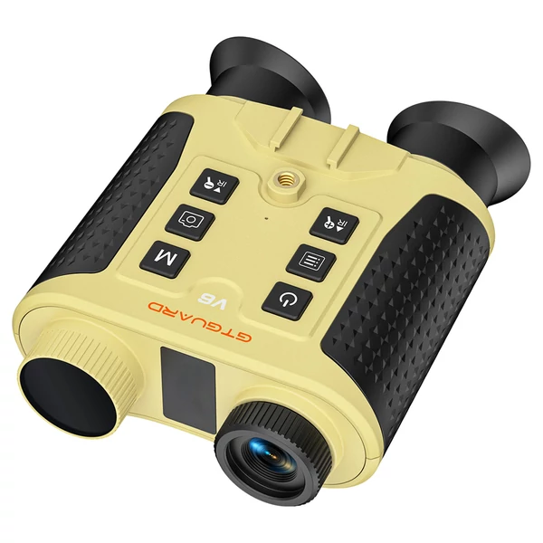 GTGUARD V6 Pro 4K digitális infravörös éjjellátó távcső, 600 m lézeres távmérővel, 8× zoommal és 60 MP kamerával - Sárga