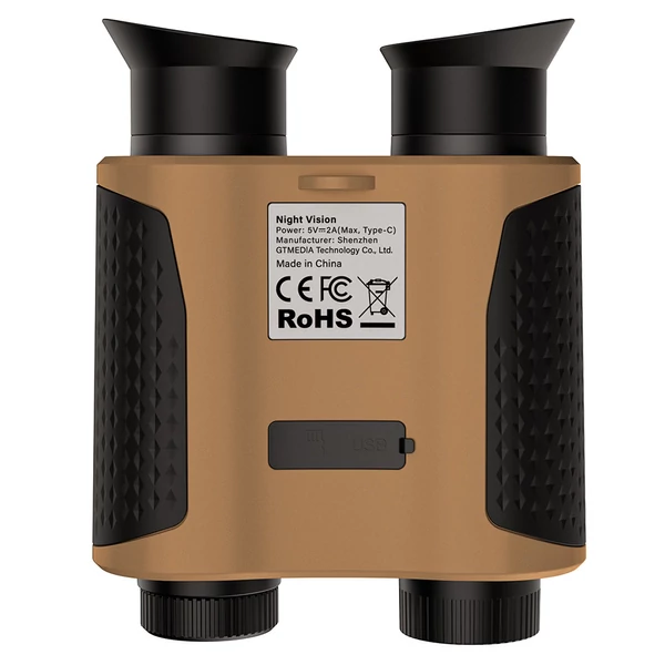 GTGUARD V6 Pro 4K digitális infravörös éjjellátó távcső, 600 m lézeres távmérővel, 8× zoommal és 60 MP kamerával - Sötét barna