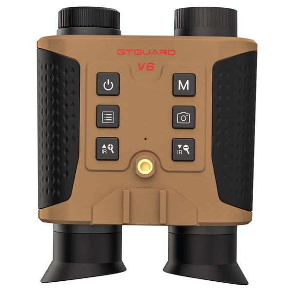 GTGUARD V6 Pro 4K digitális infravörös éjjellátó távcső, 600 m lézeres távmérővel, 8× zoommal és 60 MP kamerával - Sötét barna