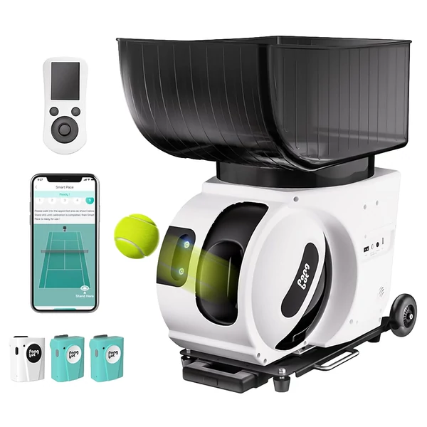 PONGBOT Pace S Pro teniszlabda-adogató gép, 130 km/h sebesség, 60 rps pörgés, 150 labda, teljes pályás lefedés, APP vezérlés