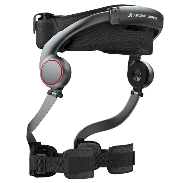 AstroShell Alpha 1 láb‑exoskeleton, 1000W csúcs, 2 ms reakcióidő, Mg‑ötvözet váz, dupla cserélhető akku, 24 km hatótáv, 8 óra üzemidő, IP54