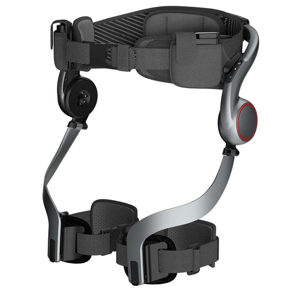 AstroShell Alpha 1 láb‑exoskeleton, 1000W csúcs, 2 ms reakcióidő, Mg‑ötvözet váz, dupla cserélhető akku, 24 km hatótáv, 8 óra üzemidő, IP54