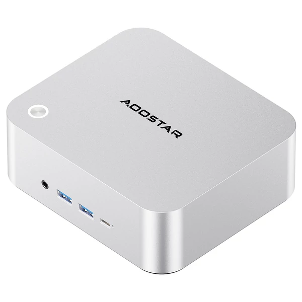 AOOSTAR MACO mini PC Ryzen 7 255, Radeon 780M, 24GB DDR5, 1TB PCIe SSD, OCuLink, 2.5G LAN, WiFi 6, USB4, 4 kijelző támogatás