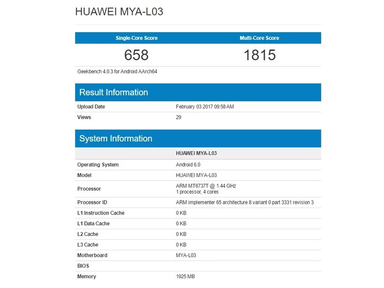 Huawei Maya - Akészülék feltűnt a GeekBench-en!