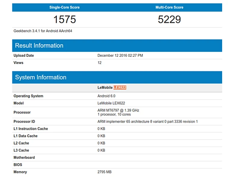 LeEco LEX622 - GeekBench teszt!