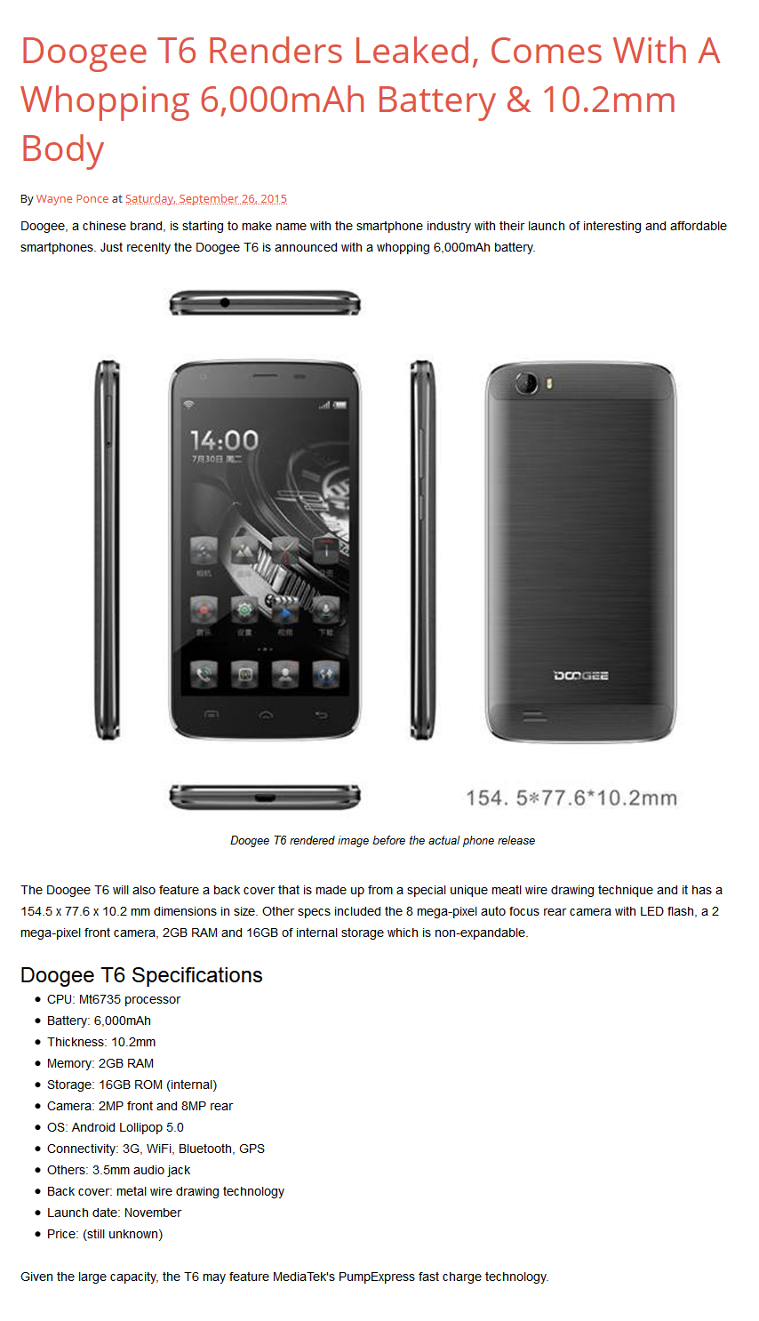 Doogee T6
