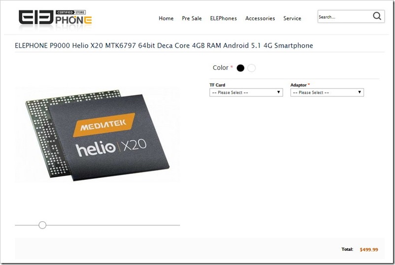 Elephone P9000 adatlapja