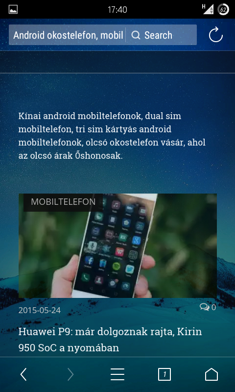 UC Browser Átlátszó háttér