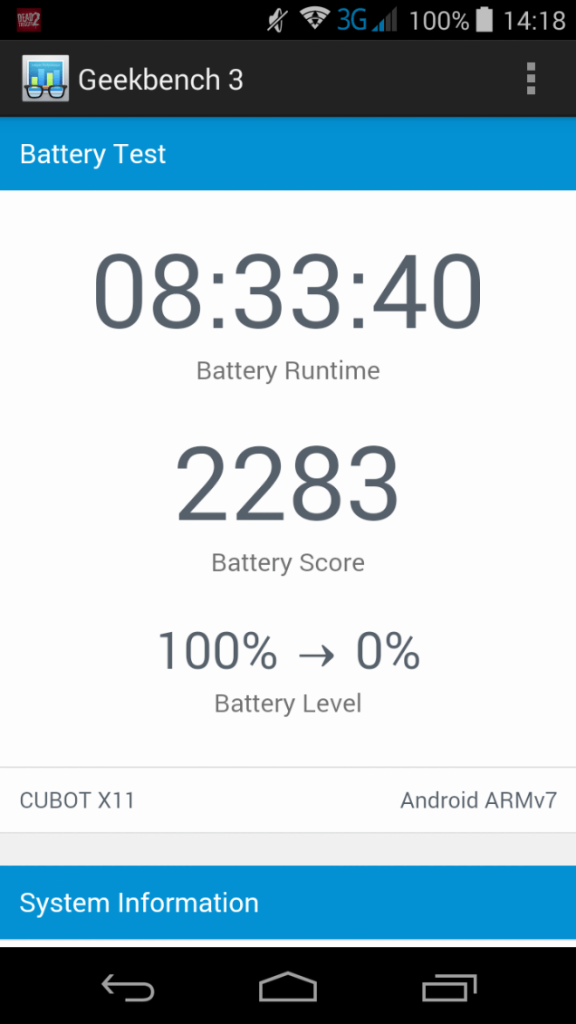 cubot x11 geekbench 3