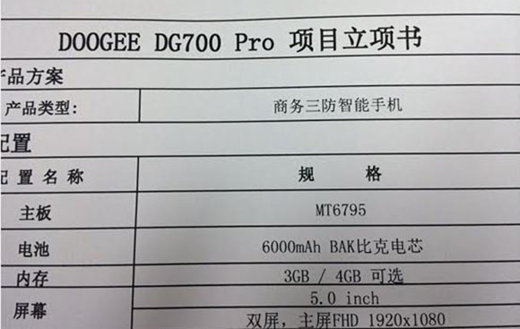 Doogee DG700 Pro