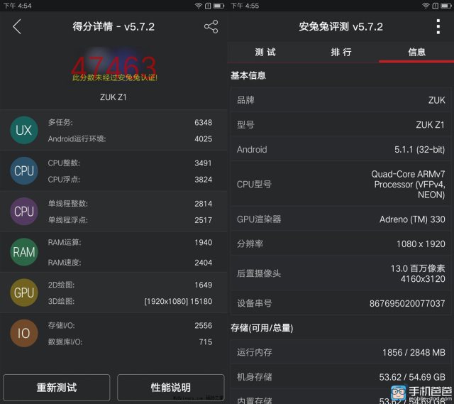 zuk z1 benchmark